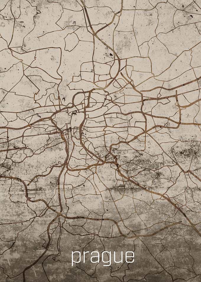 Prague Rusty Street Map