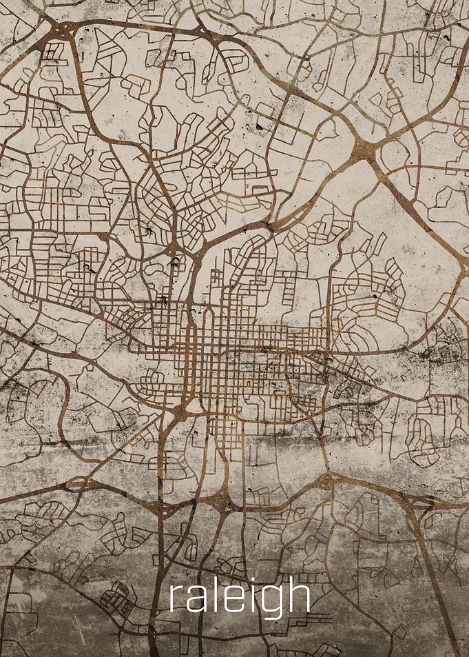 Raleigh Rusty Street Map