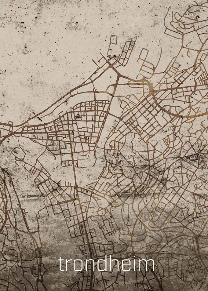 Trondheim Rusty Street Map