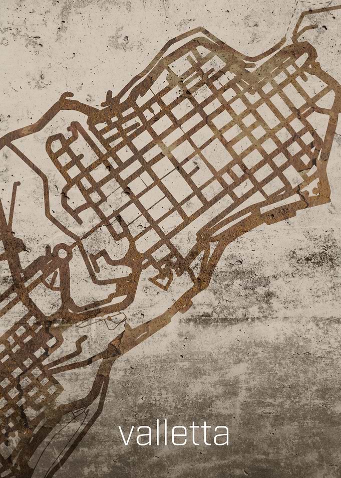 Valletta Rusty Street Map