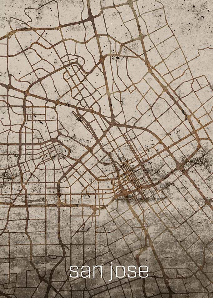 San Jose Rusty Street Map