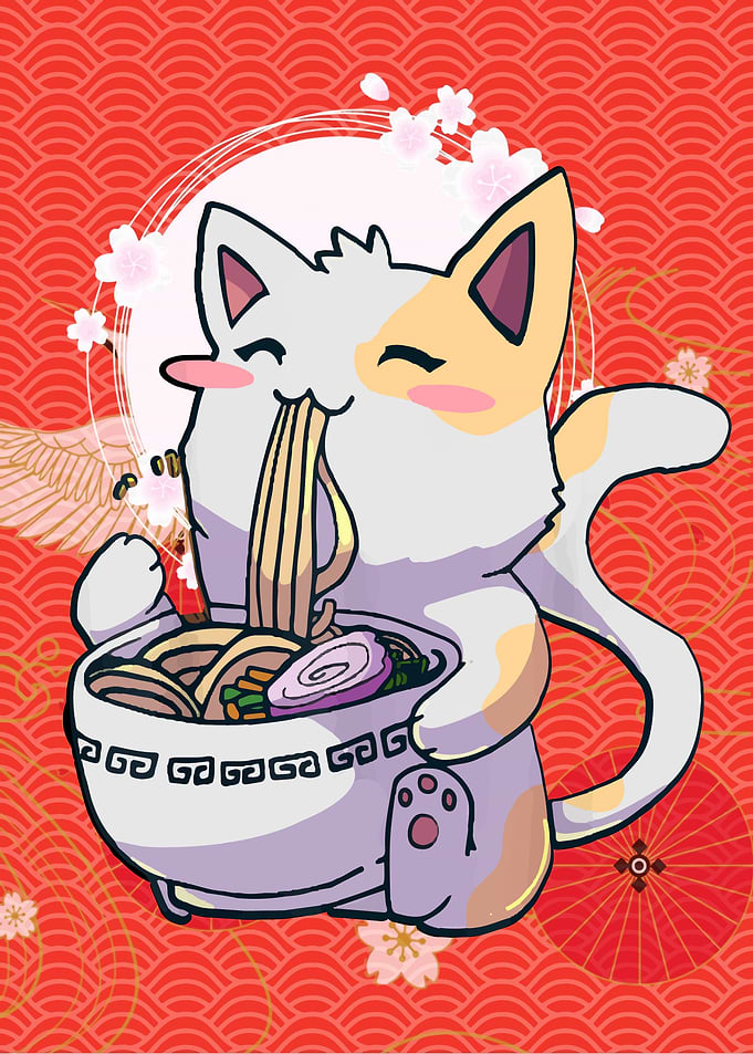 Kawaii Anime Cat Ramen