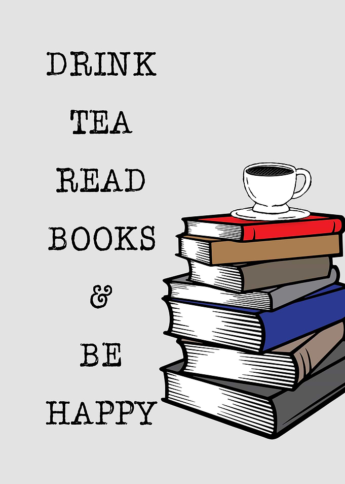 Drink Tea Read Books Decor