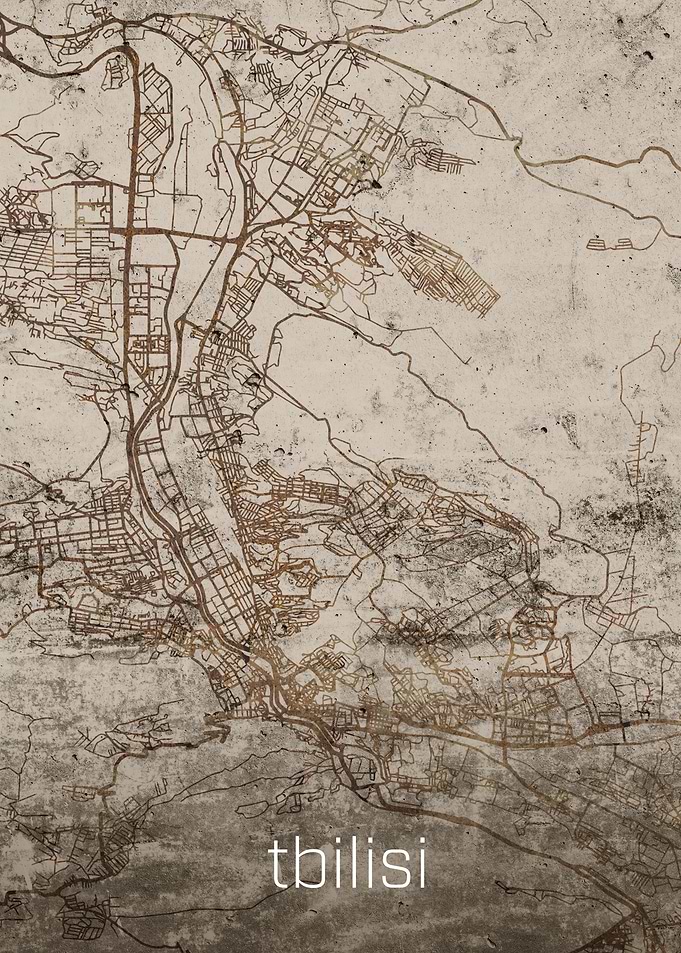 Tbilisi Rusty Street Map
