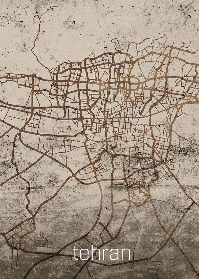 Tehran Rusty Street Map