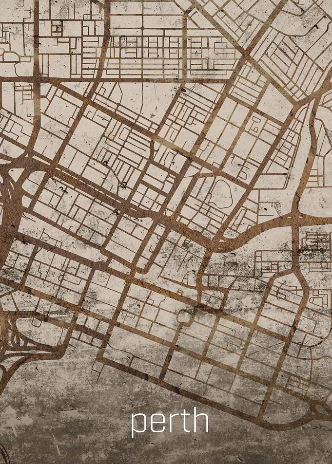 Perth Rusty Street Map