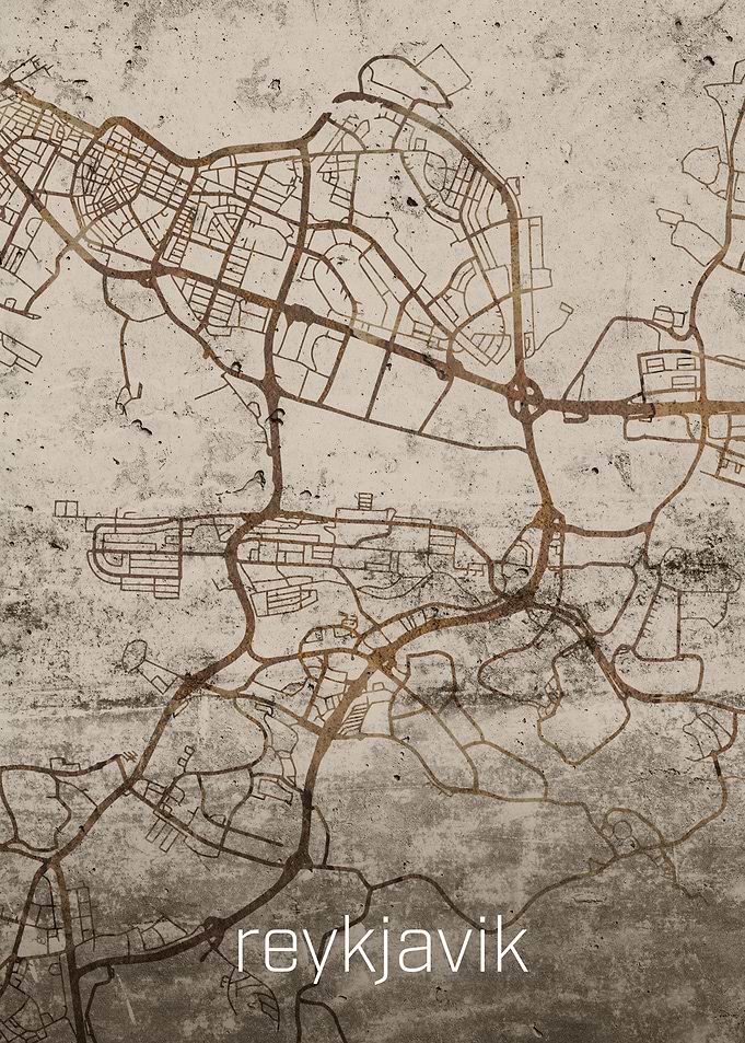 Reykjavik Rusty Street Map