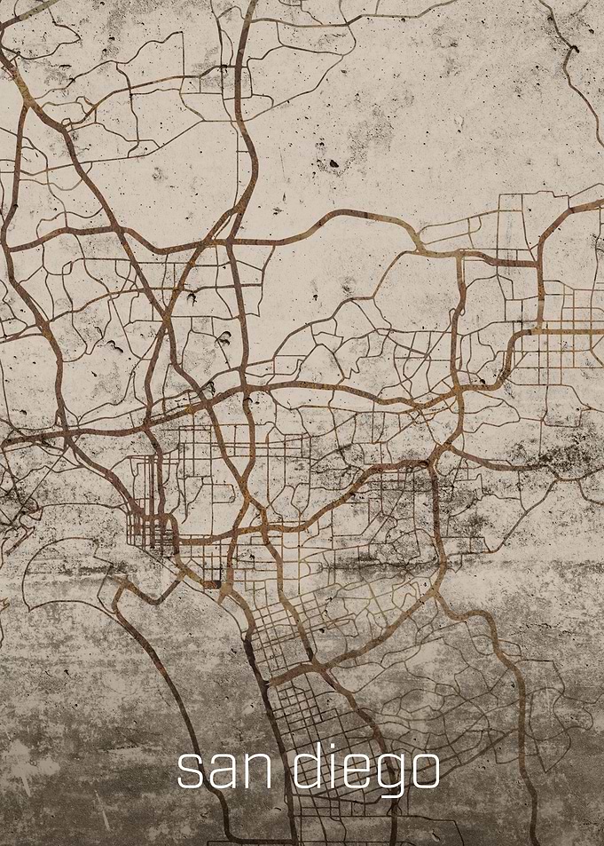 San Diego Rusty Street Map