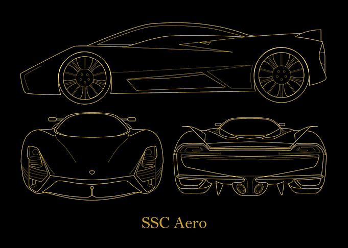 SSC Aero Blueprint gold