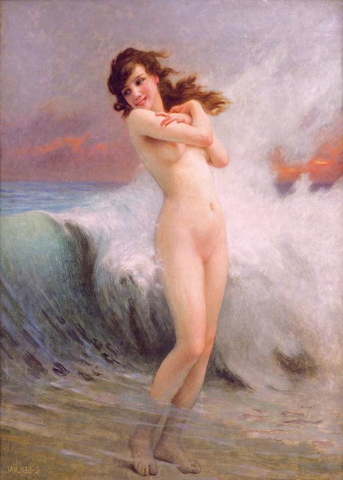 Girl Wades in the Ocean