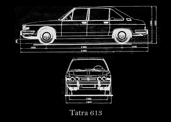 Tatra 613 Blueprint 1974