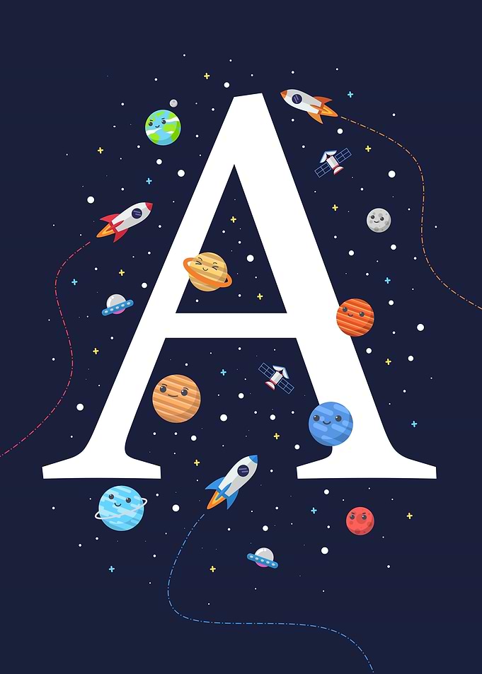 alphabet A outer space