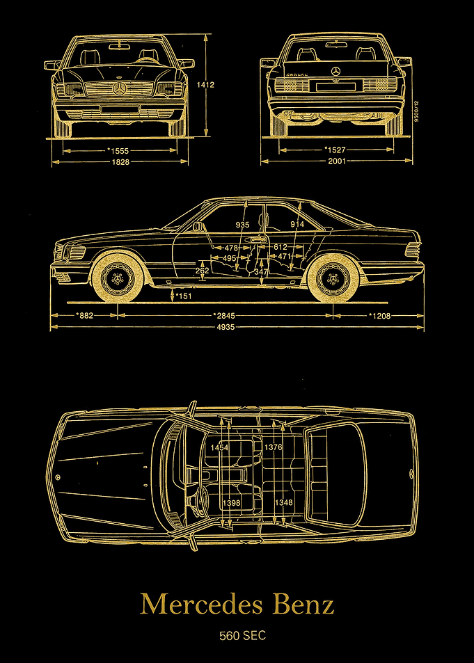 Mercedes Benz 560SEC gold