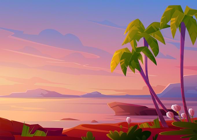 Anime Sunrise Beach