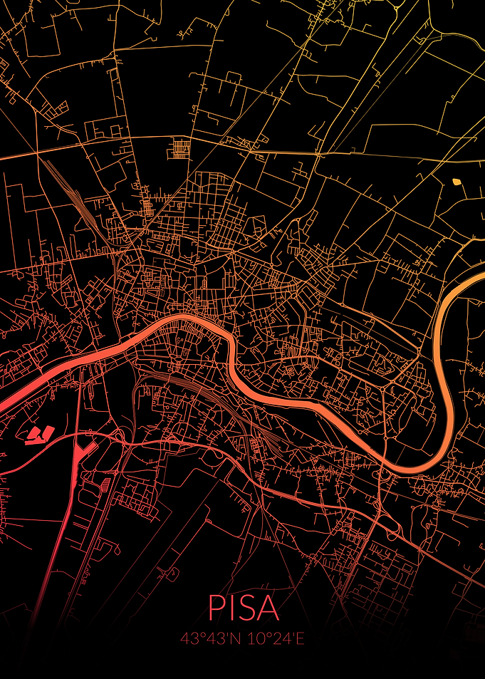 Pisa Map Black Orange