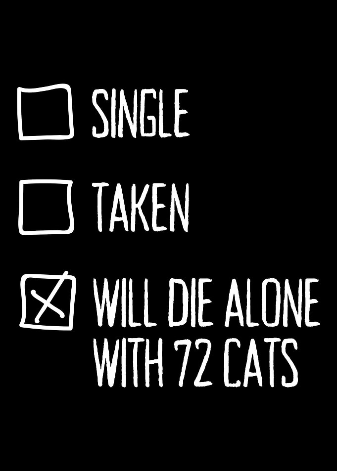Single Alone With 72 Cats