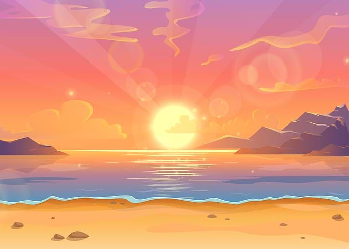 Anime Sunrise Beach