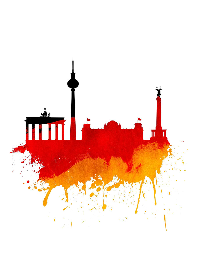 Berlin Skyline German Flag
