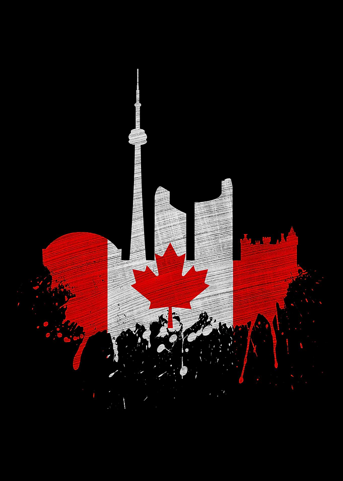 Toronto Skyline Maple Leaf