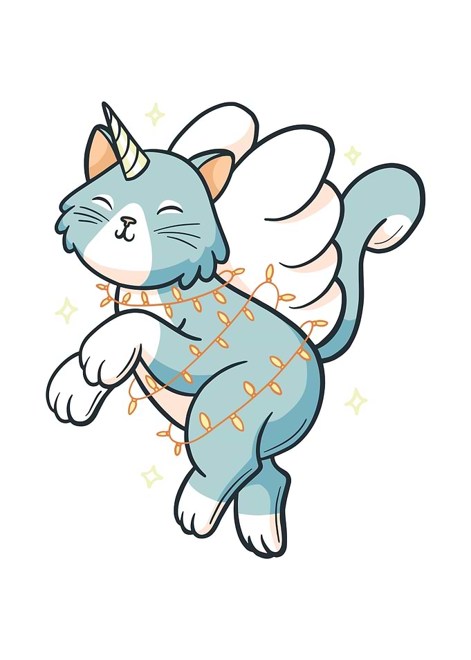 Unicorn Cat in Christmas