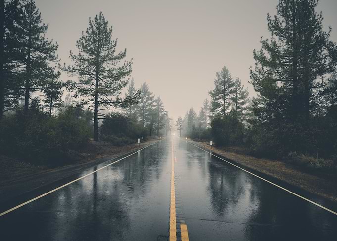 Rain Road Trip Landscape