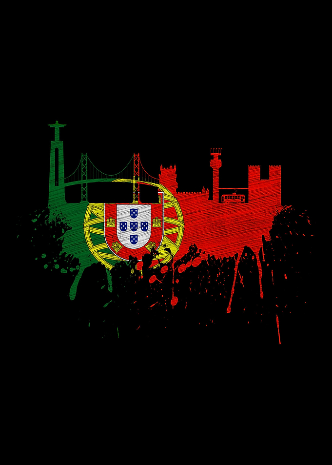 Lisbon Skyline Lisboa Flag