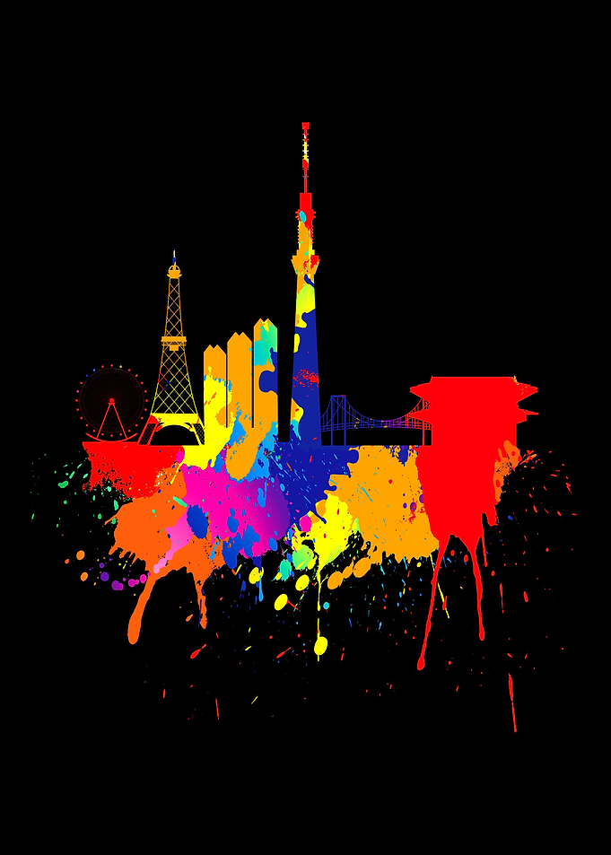 Tokyo Skyline Painting