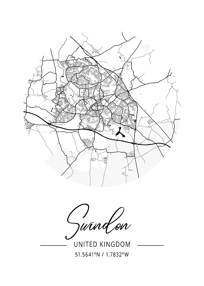Swindon Area City Map
