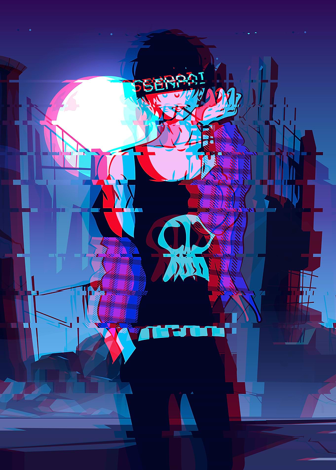 Senpai Anime Boy Vaporwave