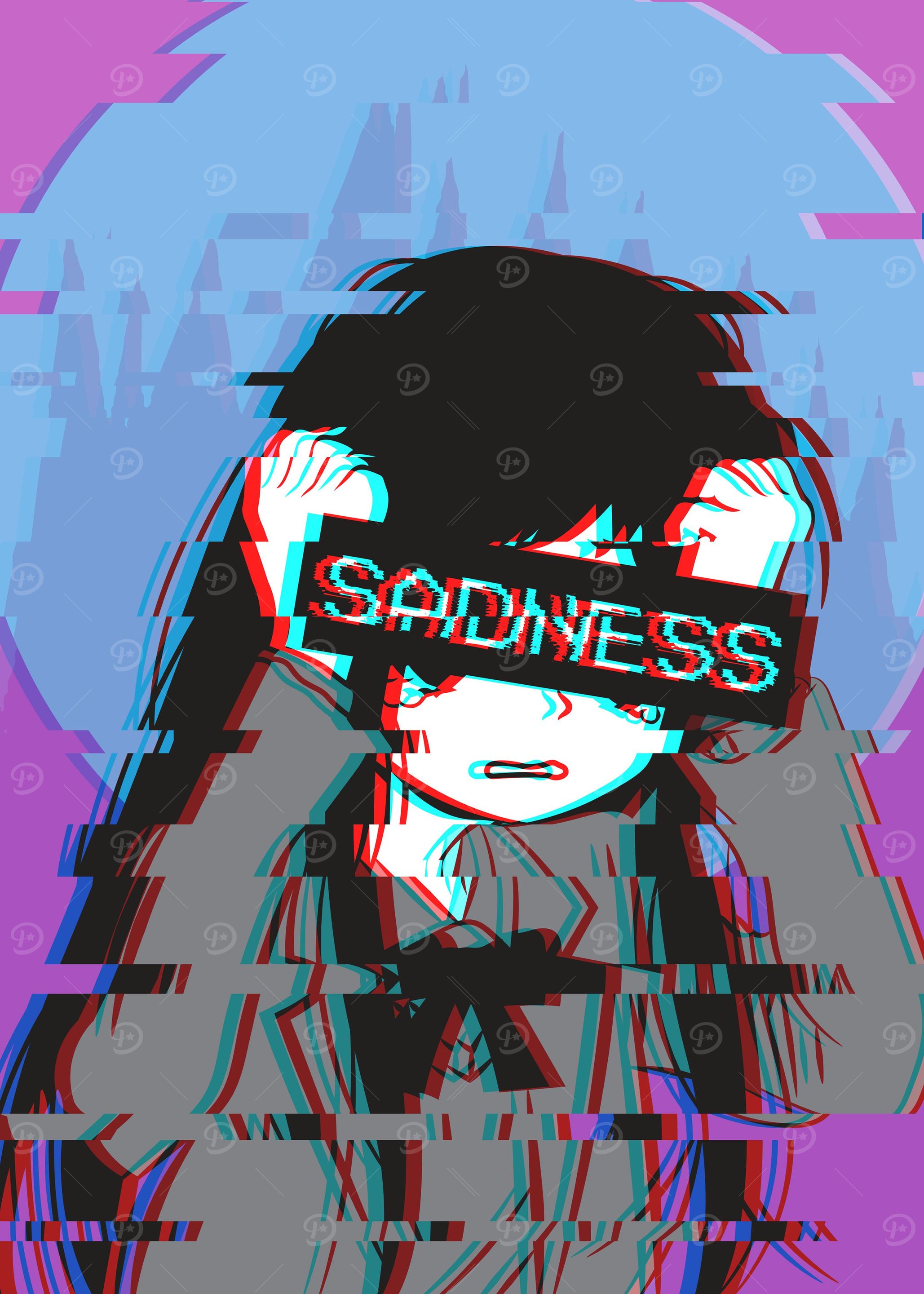 Sad Anime Girl Vaporwave