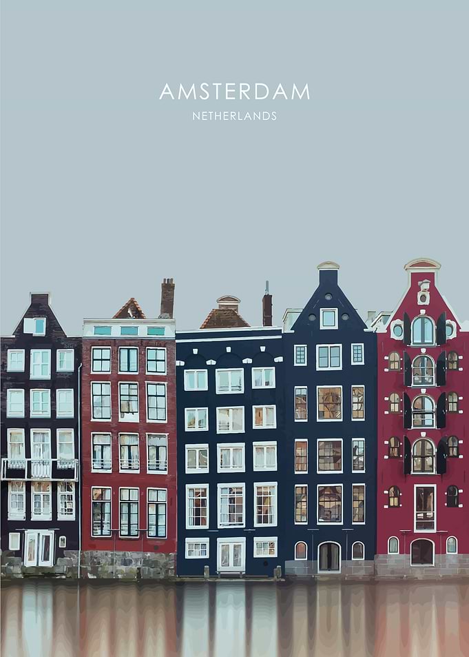 Amsterdam Travel Artwork