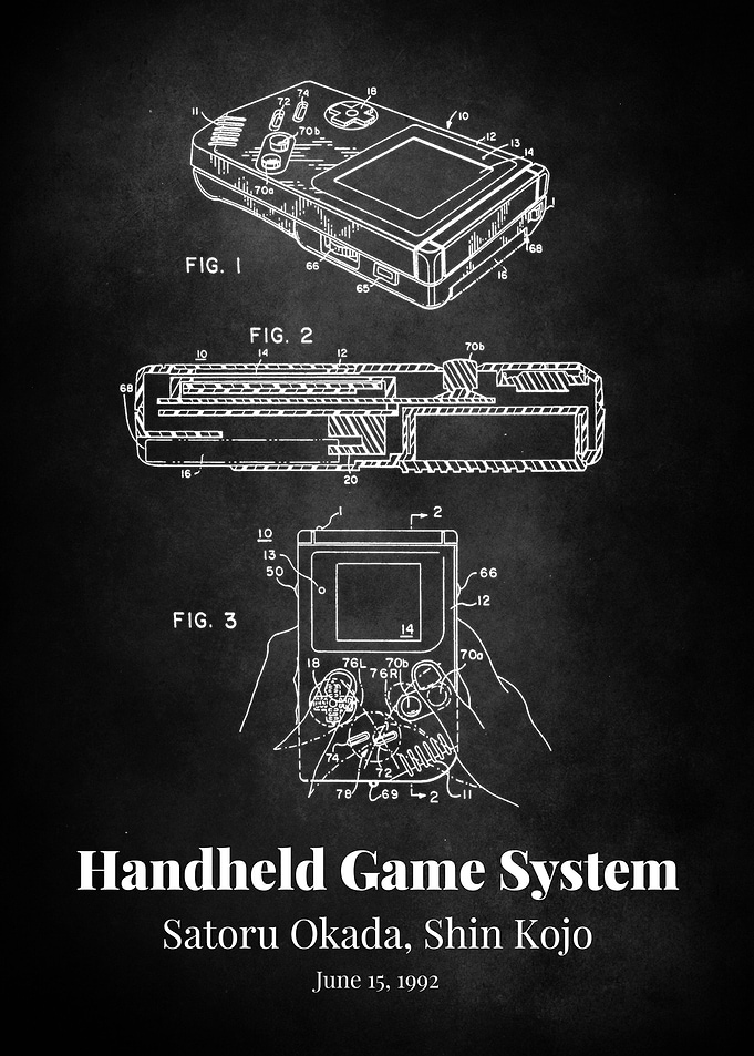 GameBoy Retro Blueprint Gaming Patent