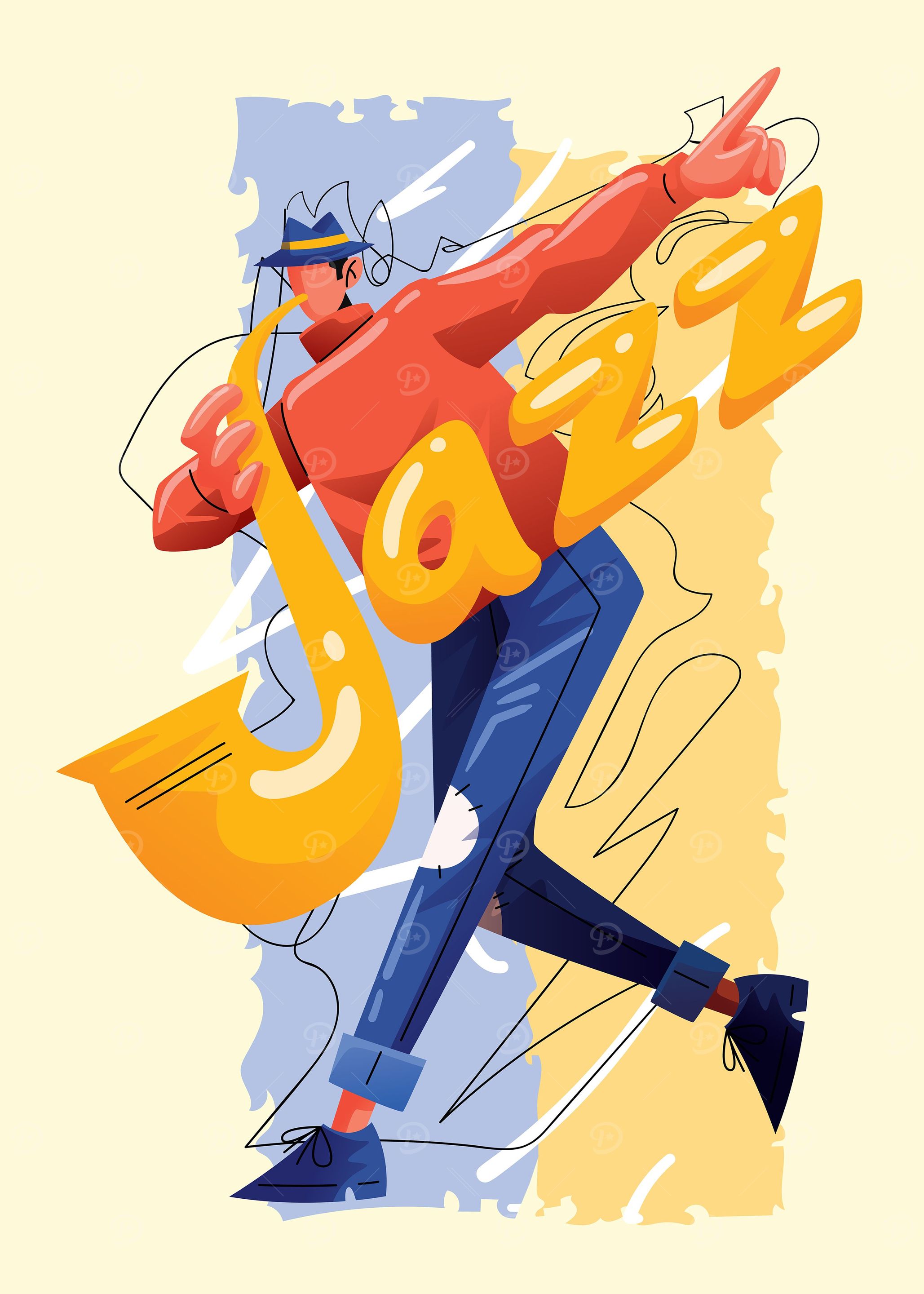 Jazz Saxophone Drawing