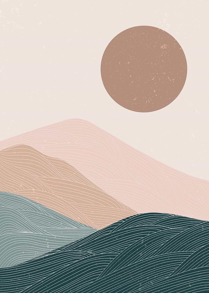 Abstract Sunrise Mountains
