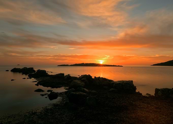 Ibiza sunrise landscape