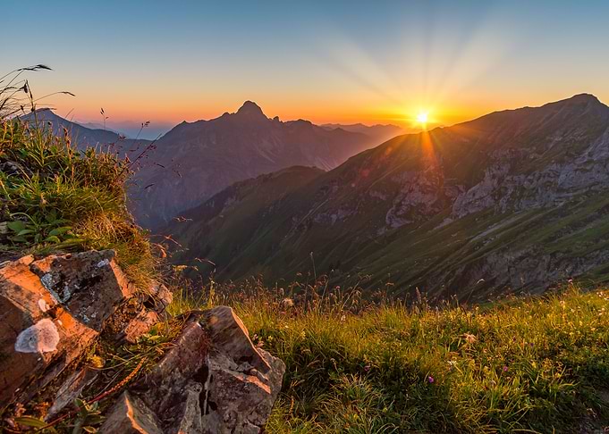Sunset in the mountains