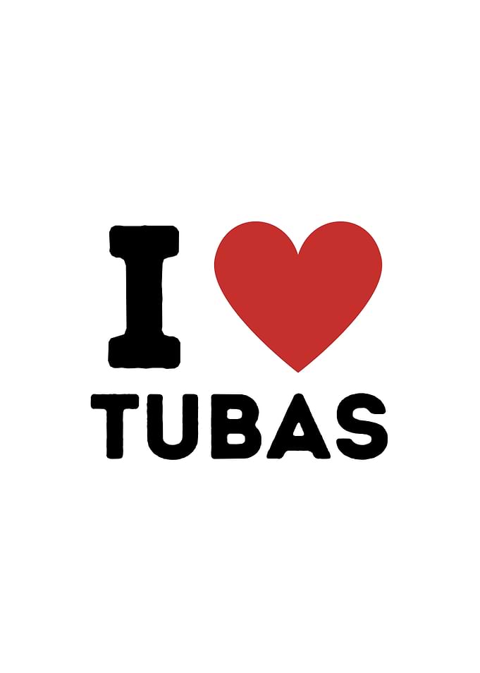 I Love Tubas Simple Heart