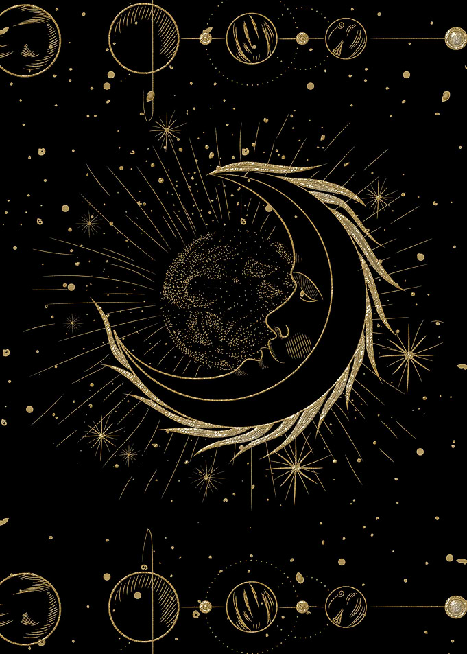 Elegant golden moon