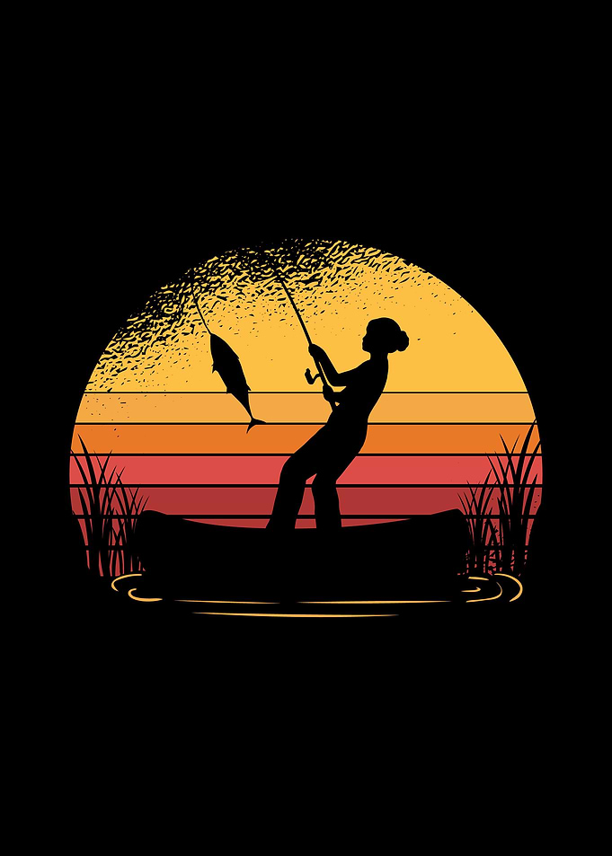 Retro Frauen Angler