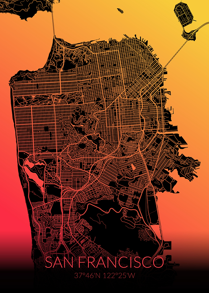 San Francisco Map Black