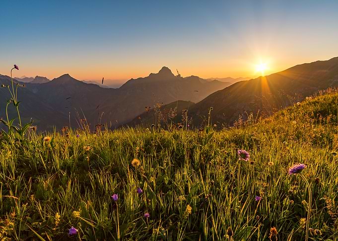 Sunset in the mountains