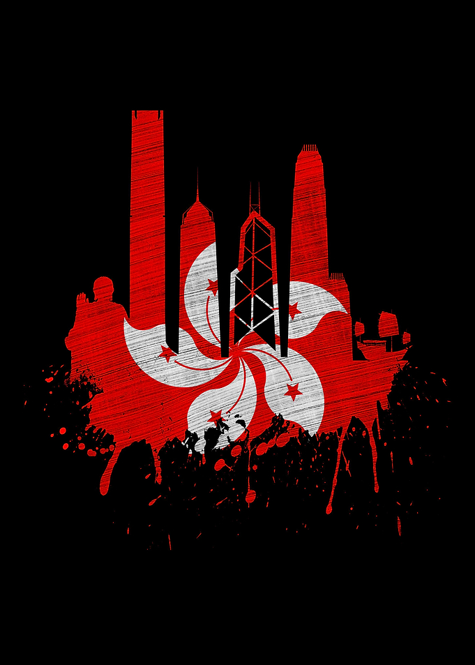 Hong Kong Skyline Flag