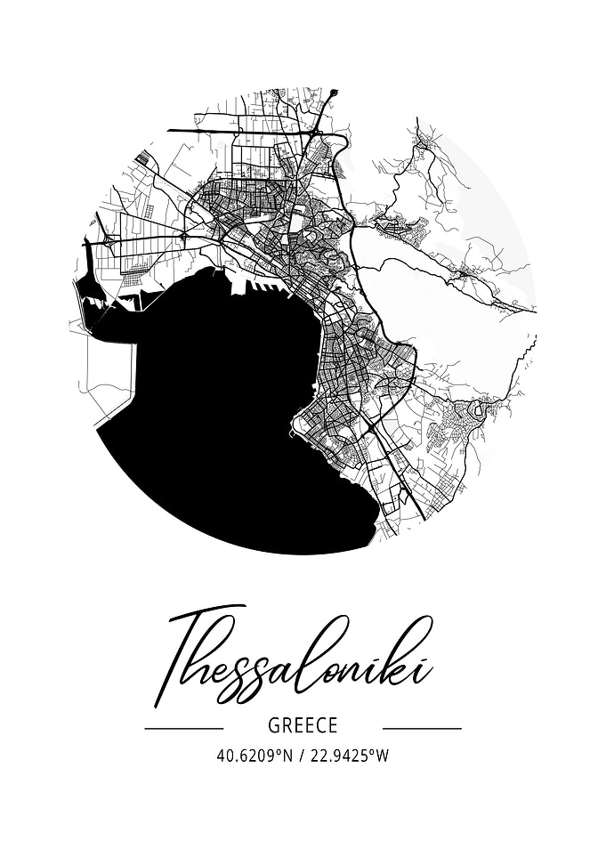 Thessaloniki Area City Map