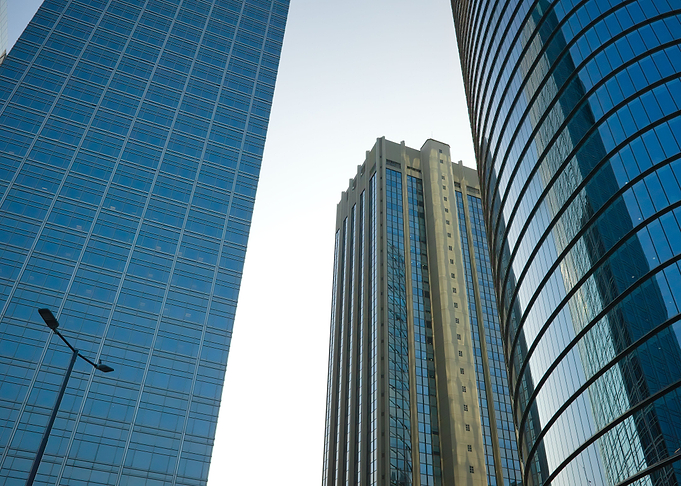 Among skyscrapers