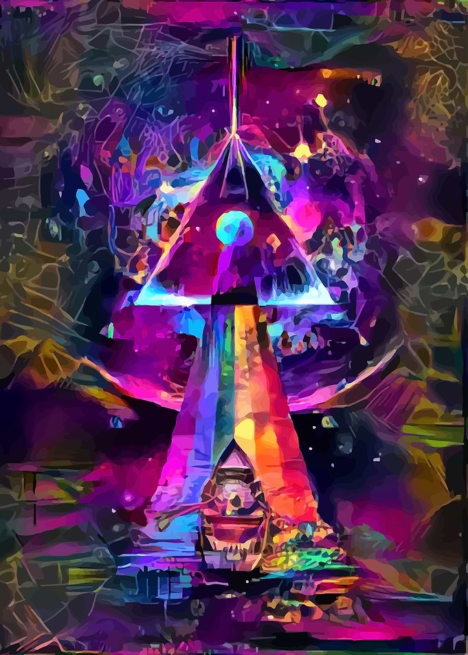 Psychedelic Travel to Moon