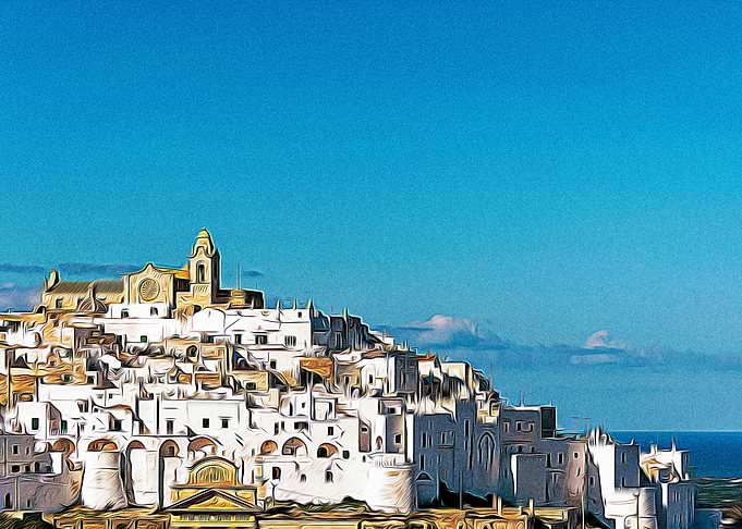 Ostuni on the Adriatic sea