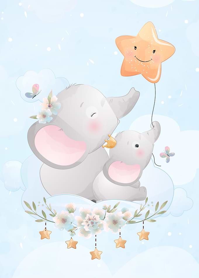 Cute doodle elephant