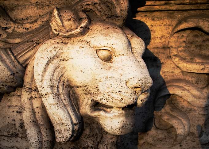 Lion head Golden in Rome