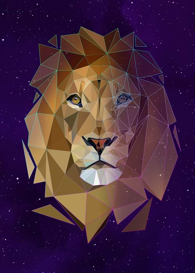lion on modern art