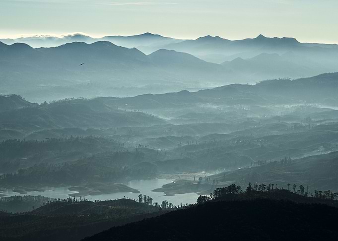 Morning valley on sunrise